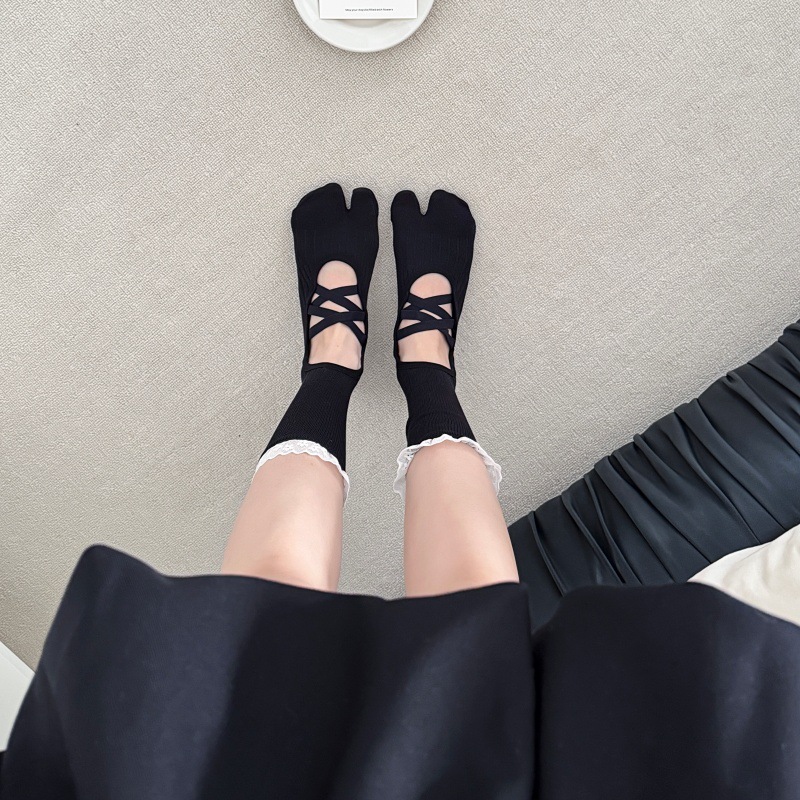Calcetines de yoga con borde d - Medias Para Pilates Y Yoga reseña y precio