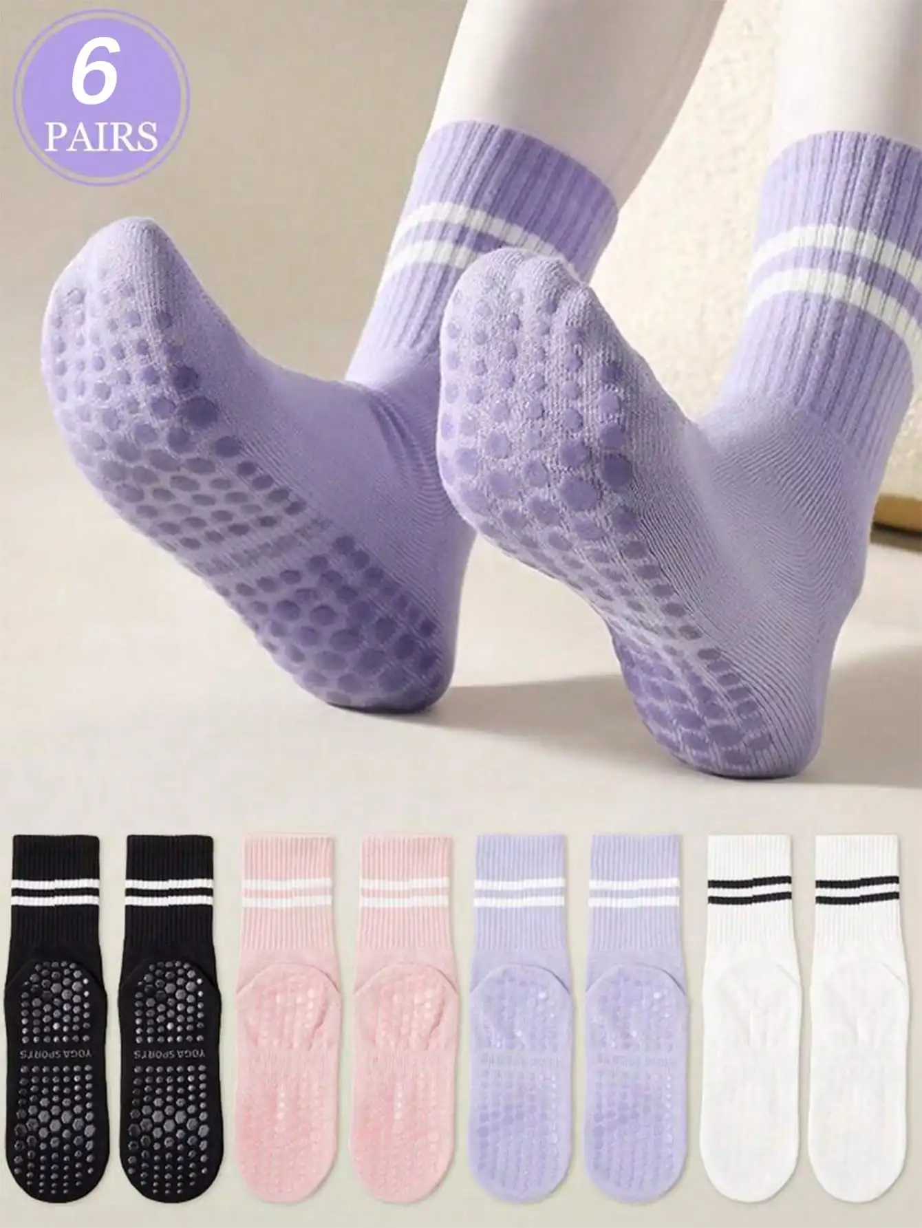 6 pares de calcetines deportiv - Medias Para Pilates Y Yoga reseña y precio